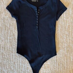 Aritzia Black Ribbed Bodysuit